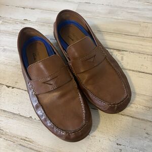 Clark's Mens 9.5 Extreme Comfort Loafers Brown Leather Slip On Dress Shoes